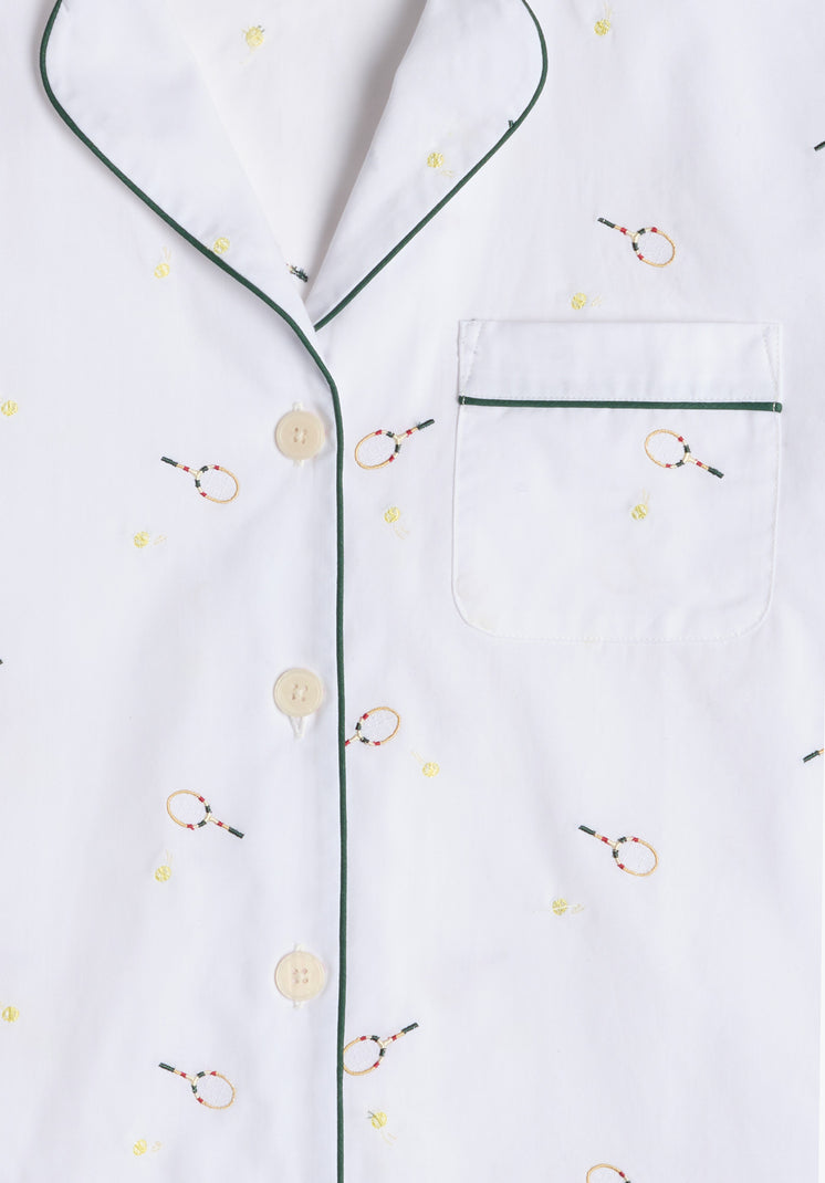 Marina Pajama Set in Tennis Embroidery